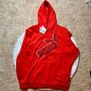 NWT | Men/Women's Puma Logo Hoodie | Size Large | Color Red/White/Black